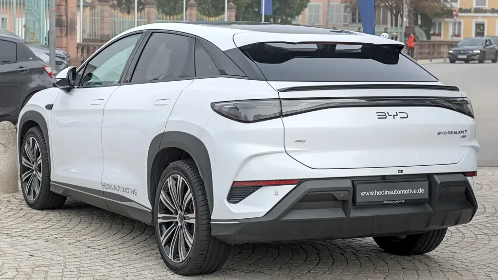 White BYD Sealion 7 electric SUV at the Classic-Gala Schwetzingen 2025
