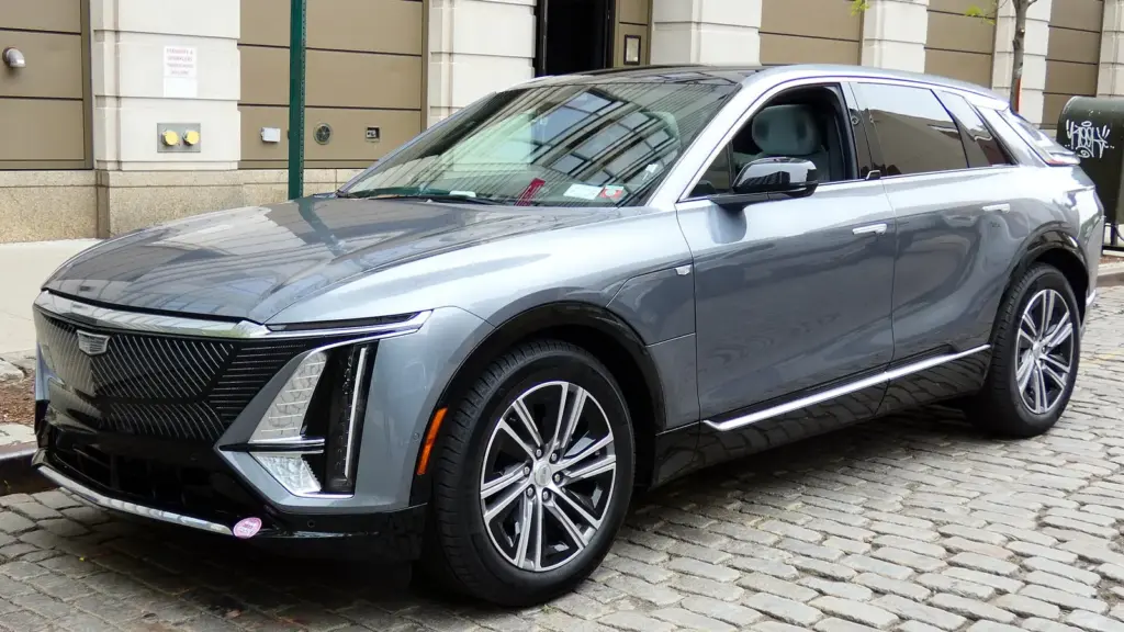 Cadillac Lyriq electric SUV in Satin Steel Metallic
