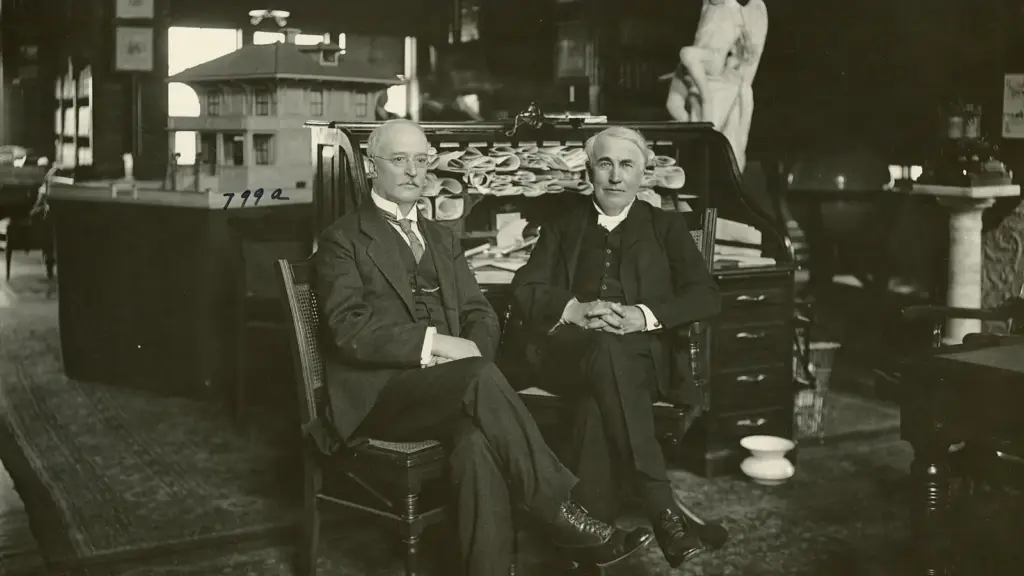 Rudolf Diesel with Thomas Edison in Edison's library in West Orange, New Jersey