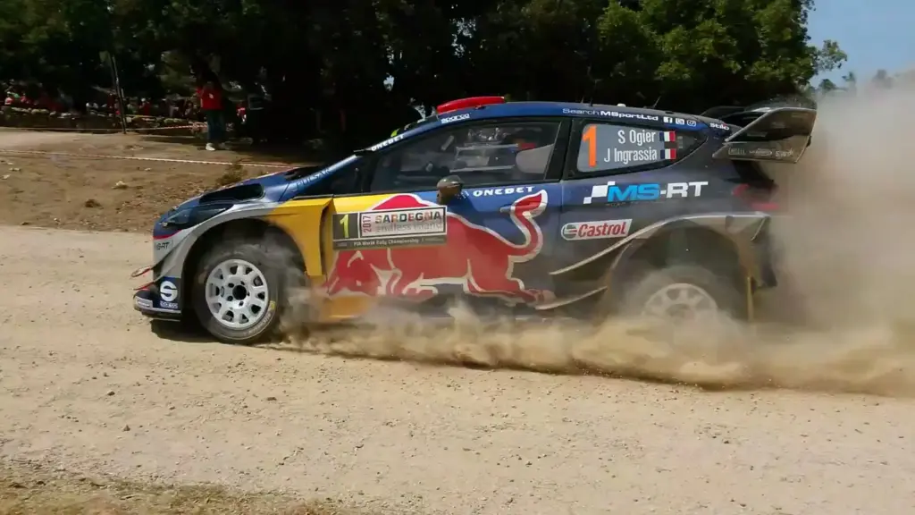 Sébastien Ogier driving the M-Sport Ford Fiesta WRC at Rally Italia Sardegna 2017