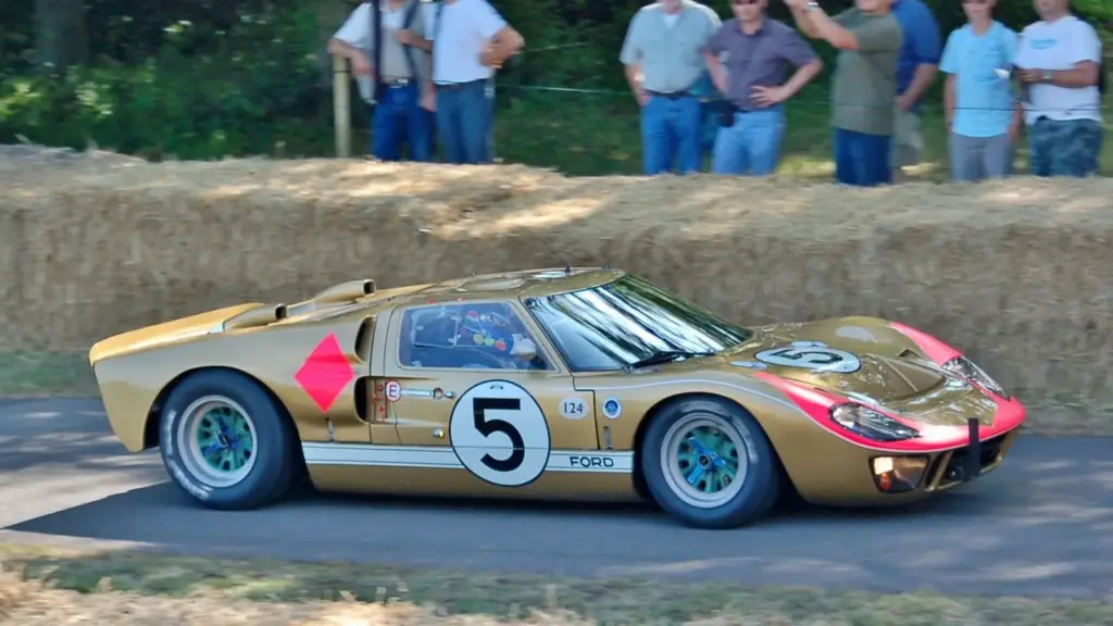 Ford GT40 Mk II number 5, the car that finished third at Le Mans in 1966, at Goodwood in 2019