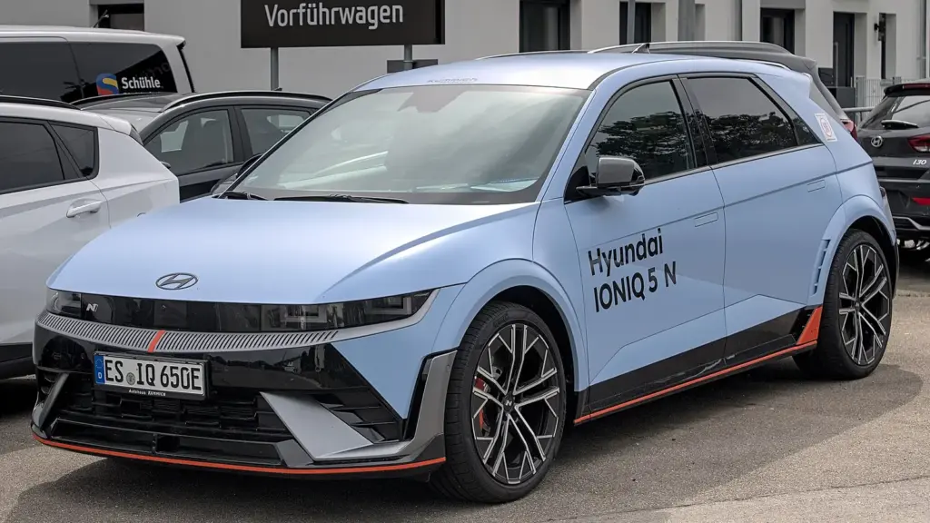 Blue Hyundai Ioniq 5 N in Filderstadt, Germany