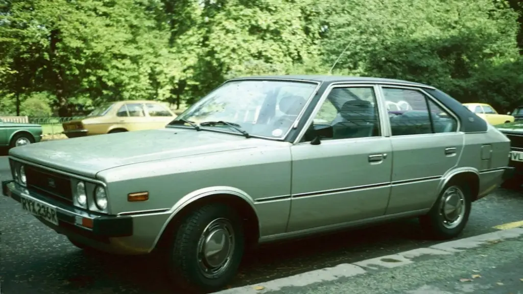 First-generation Hyundai Pony sedan in London in 1976
