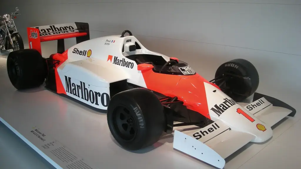 1986 McLaren MP4/2C Formula 1 car with TAG-Porsche turbo engine in the Porsche Museum