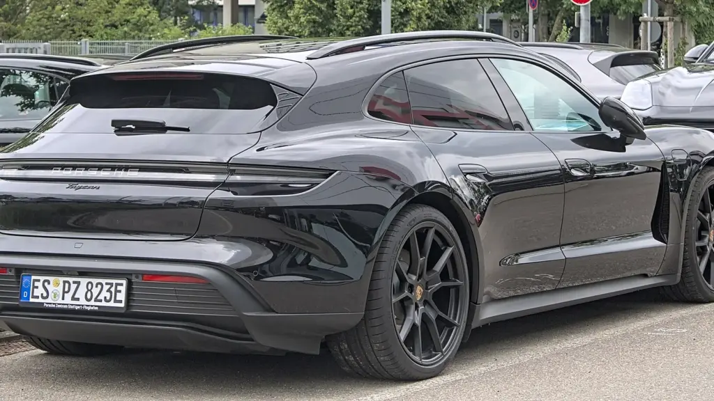 Updated Porsche Taycan Cross Turismo electric wagon in Filderstadt, Germany
