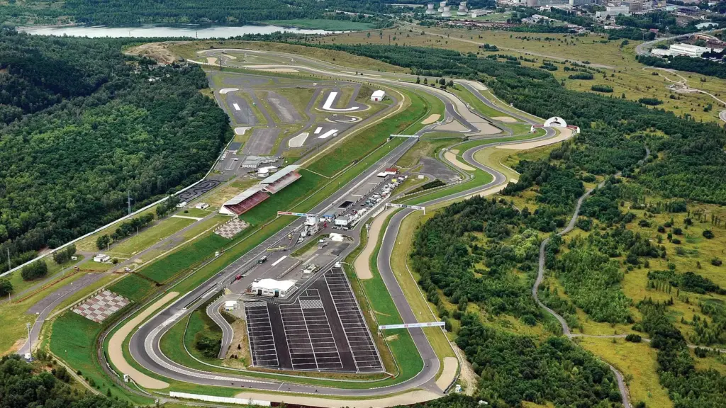 Aerial view of Autodrom Most in northern Czechia