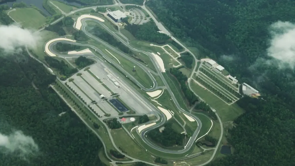 Aerial view of the road course at Barber Motorsports Park in Birmingham, Alabama