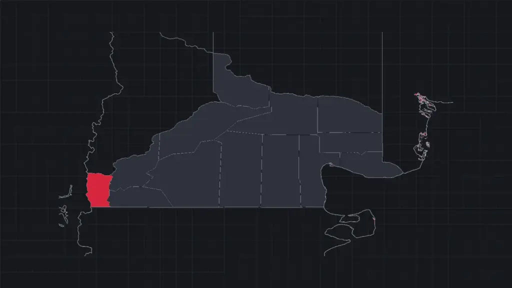 Map of Río Negro province in Argentina highlighting Bariloche, home of the MXGP of Argentina