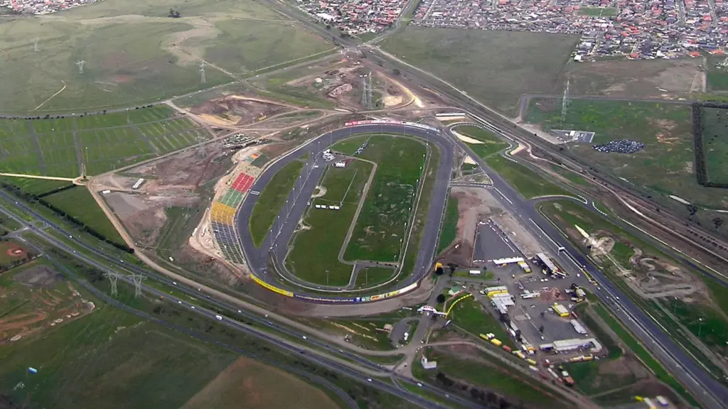 Aerial view of Calder Park Raceway and the Thunderdome oval near Melbourne