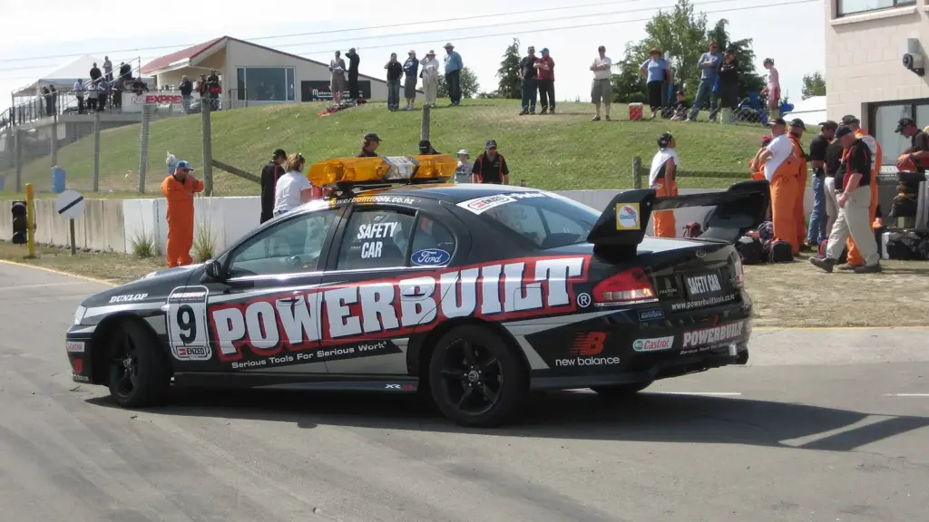 The safety car at the Ruapuna circuit near Christchurch