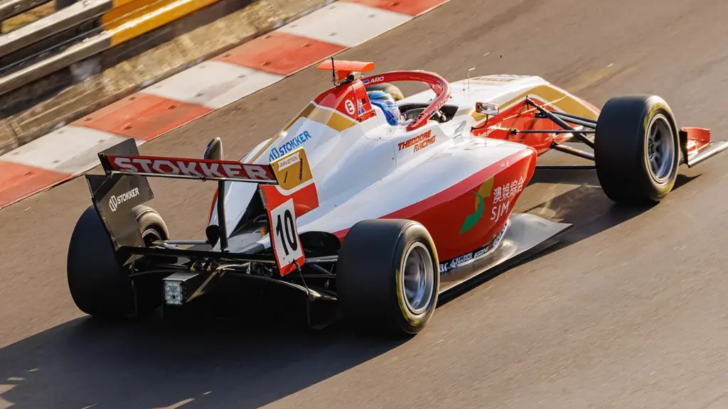 Race car on the Guia Circuit during the 70th Macau Grand Prix