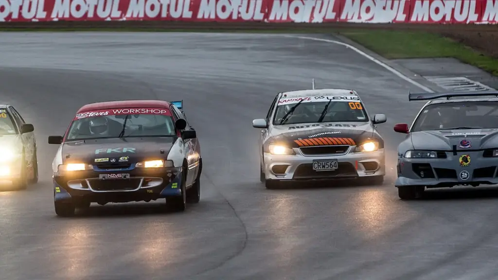 Cars in New Zealand's first 24-hour race at Hampton Downs in 2018