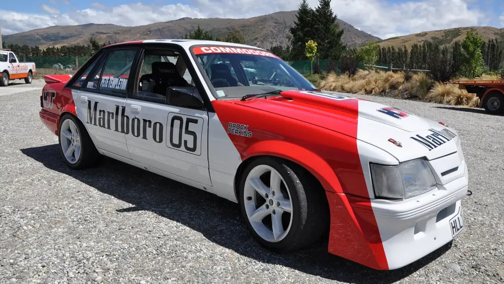 A 1984 Holden Commodore race car at Highlands Motorsport Park in Cromwell
