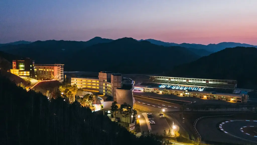 Night view of Inje Speedium in the mountains of Gangwon, South Korea