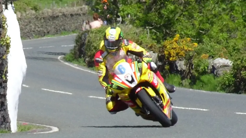 Motorcycle at Tower Bends on the Isle of Man TT Mountain Course