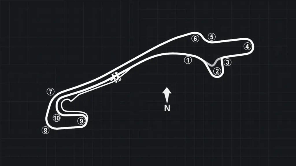 Track map of the Autódromo Internacional Ayrton Senna in Londrina