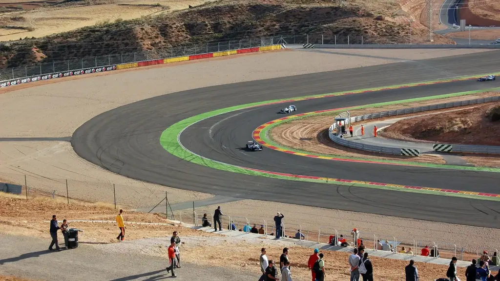 Single-seaters racing at MotorLand Aragón in Alcañiz, Spain