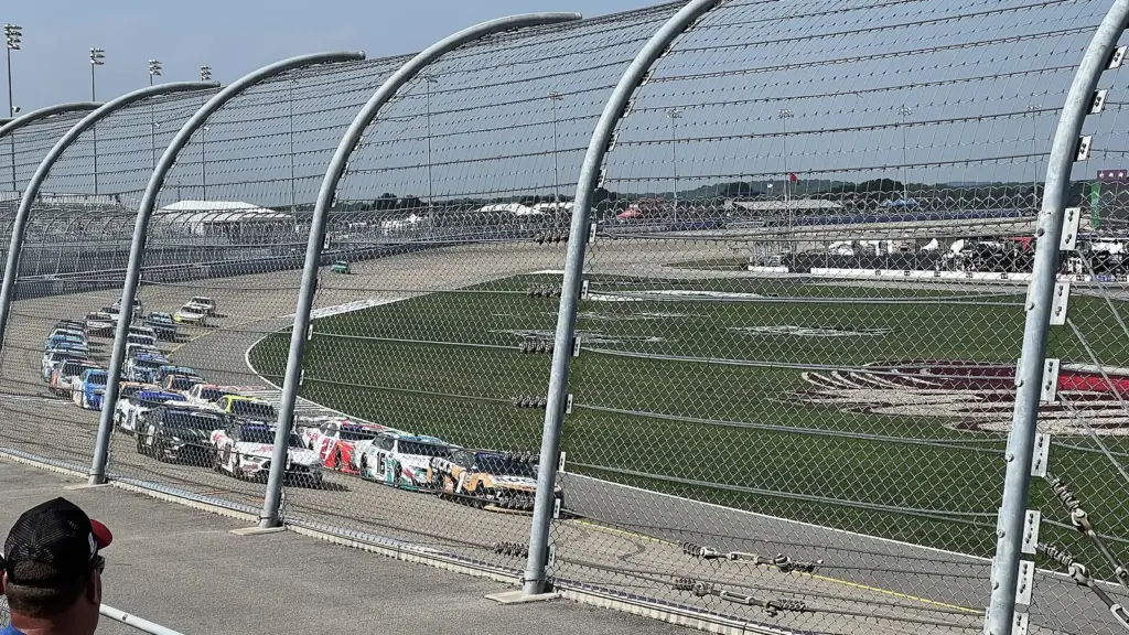 NASCAR restart at Nashville Superspeedway in Lebanon, Tennessee