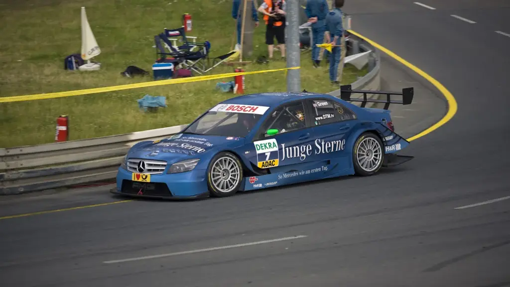 DTM car on the Norisring street circuit in Nuremberg