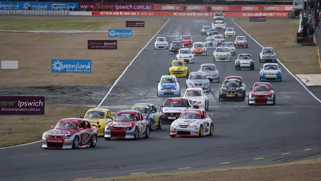The Aussie Racing Cars field at Queensland Raceway in 2011