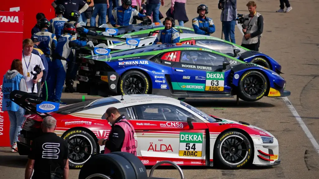 GT cars racing at the Sachsenring in Germany
