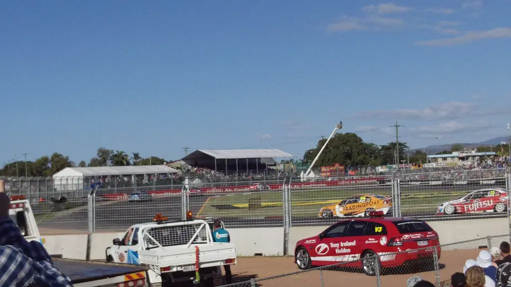 V8 Supercars racing on the Reid Park street circuit in Townsville