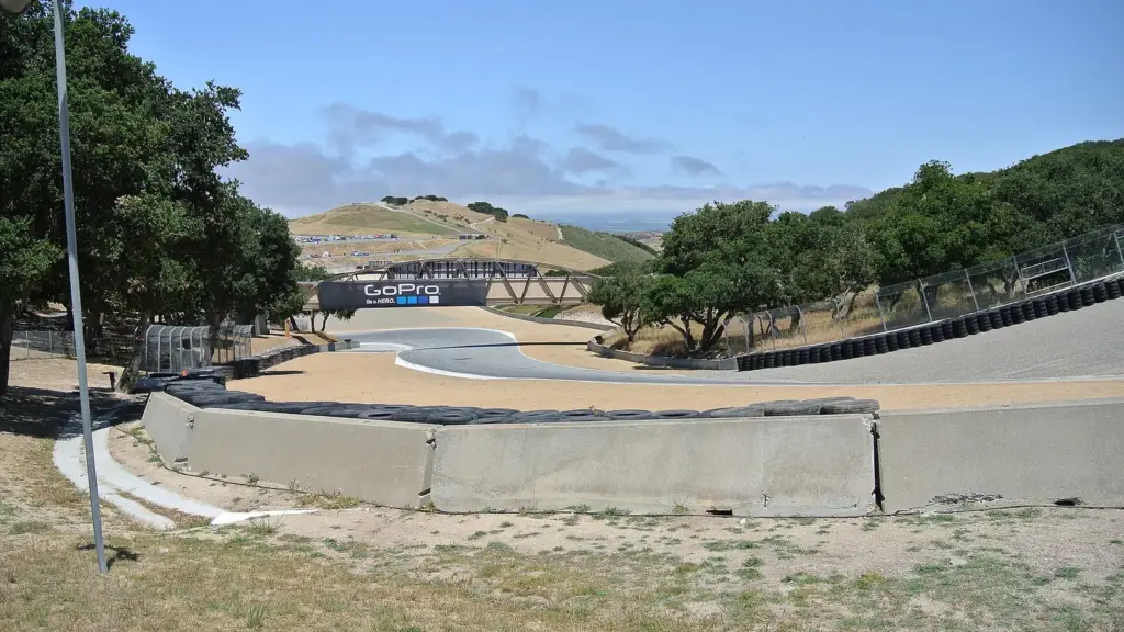 The Corkscrew corner seen from above at WeatherTech Raceway Laguna Seca in Monterey, California