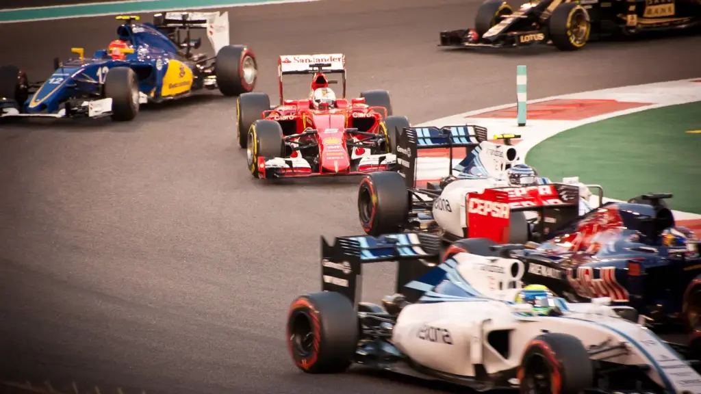 Formula 1 field at the start of the Abu Dhabi Grand Prix at Yas Marina Circuit