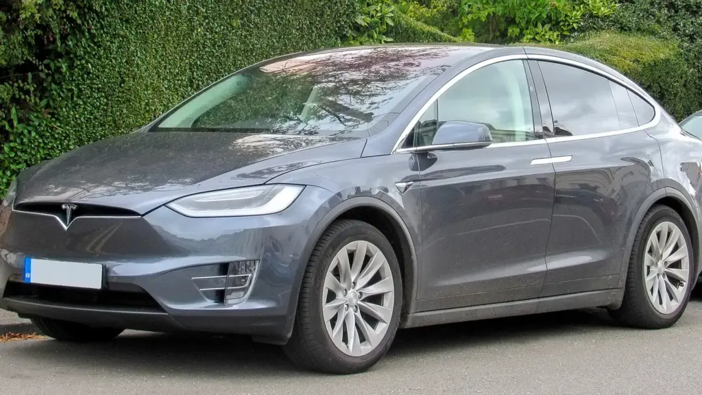 Grey 2017 Tesla Model X 100D photographed in Leamington Spa, England