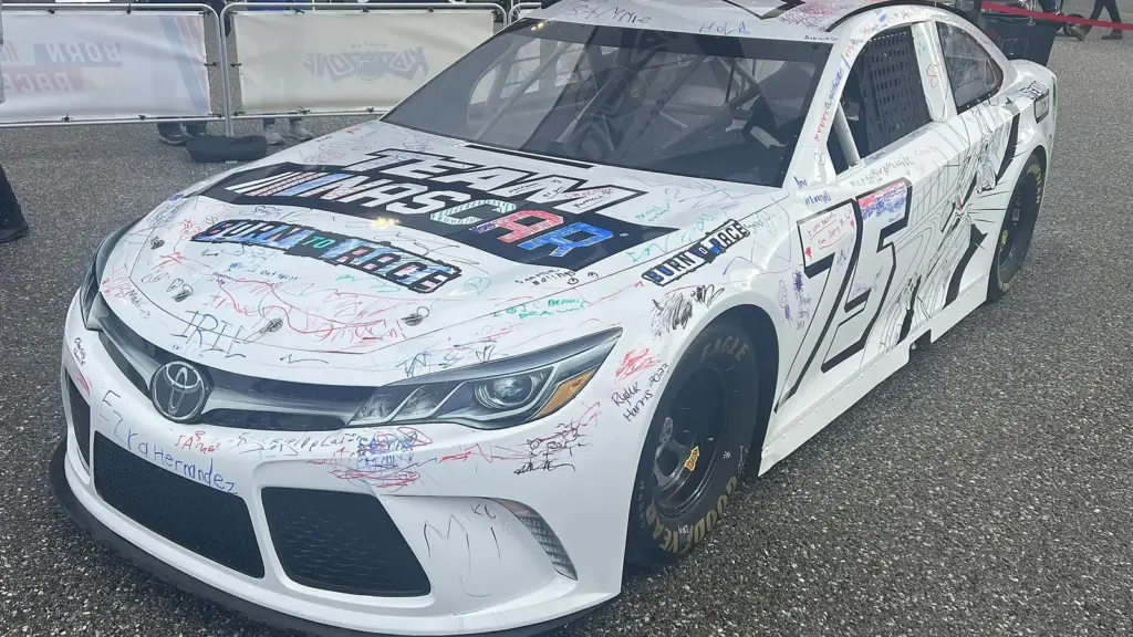 Toyota Camry NASCAR Cup Series show car at Auto Club Speedway in 2023