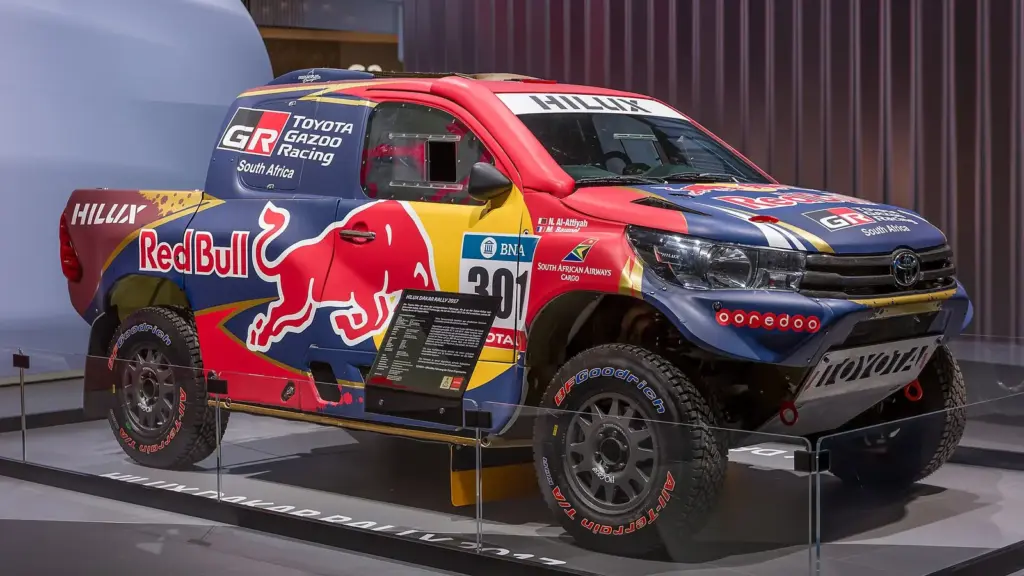 Toyota Hilux Dakar Rally car on display at the 2017 Frankfurt motor show