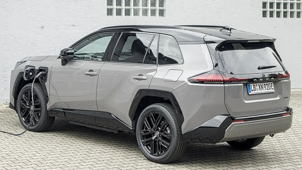 Sixth-generation Toyota RAV4 plug-in hybrid photographed in Ludwigsburg, Germany