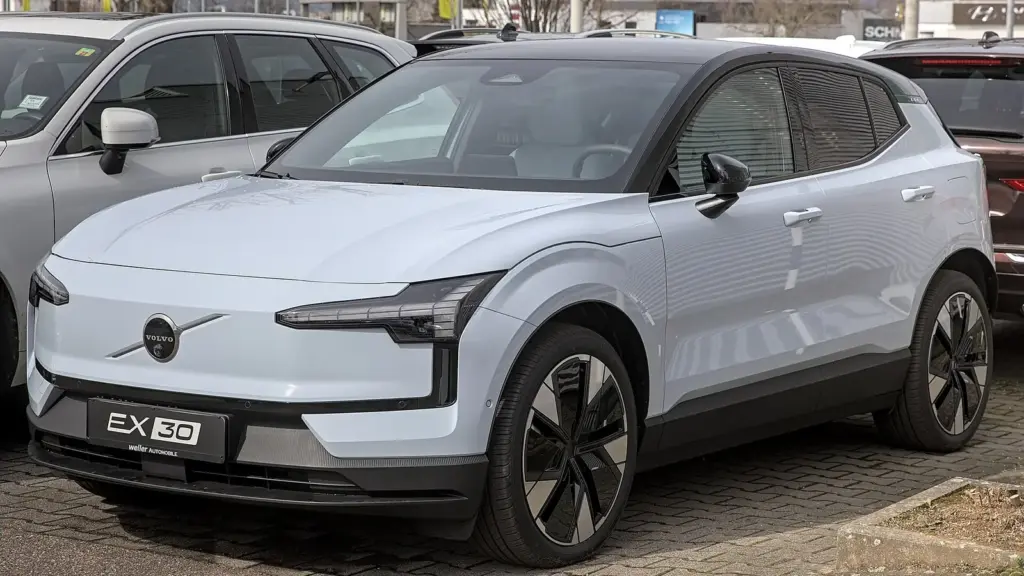 Volvo EX30 small electric SUV parked in Bietigheim-Bissingen, Germany