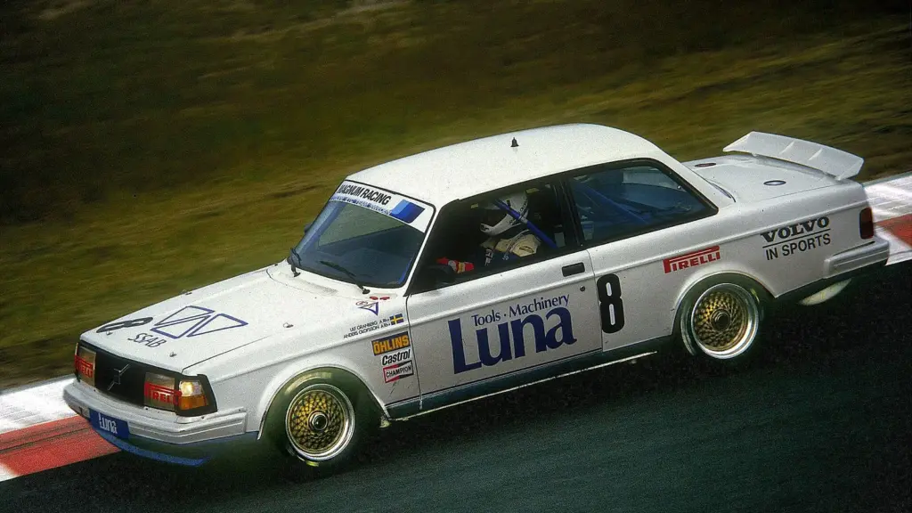 Volvo 240 Turbo Group A driven by Anders Olofsson in practice for a six-hour race in 1985