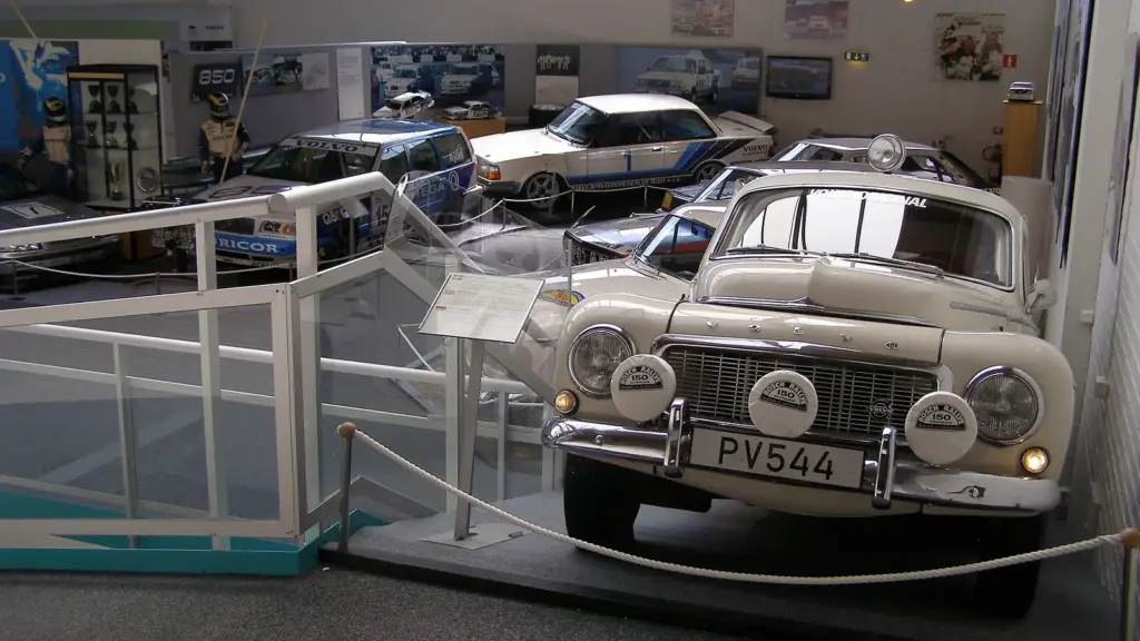 Rally-prepared Volvo PV544 on display at the Volvo Museum in Gothenburg