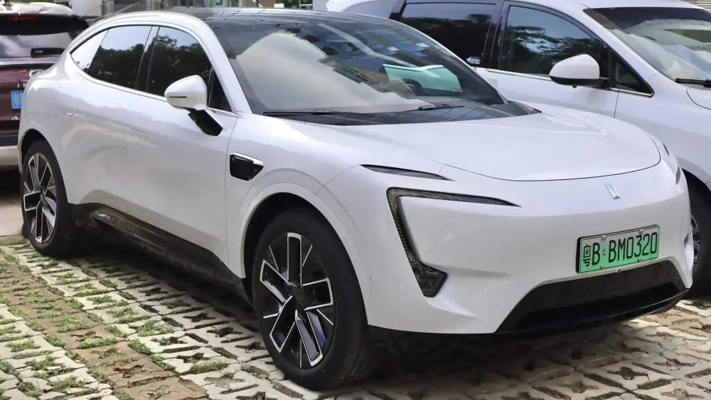 White Avatr 11 electric SUV, front view