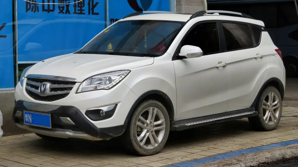White first-generation Changan CS35 compact SUV, front view