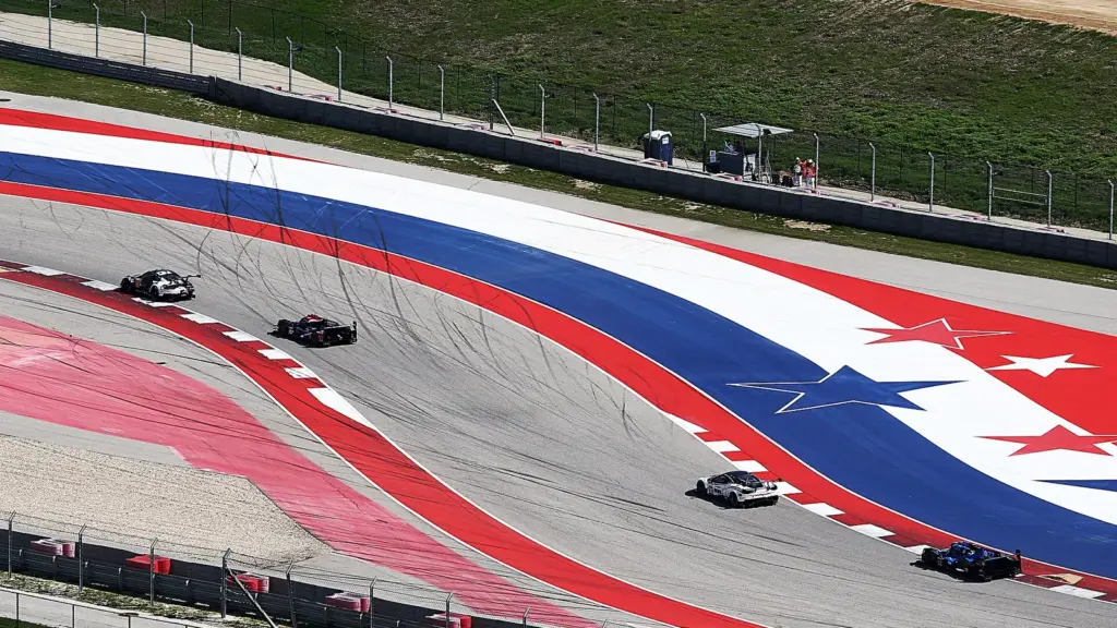 Endurance prototypes racing at the 2020 Lone Star Le Mans at Circuit of the Americas