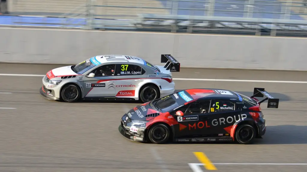 José María López in the Citroën C-Elysée WTCC at the 2014 Race of Shanghai