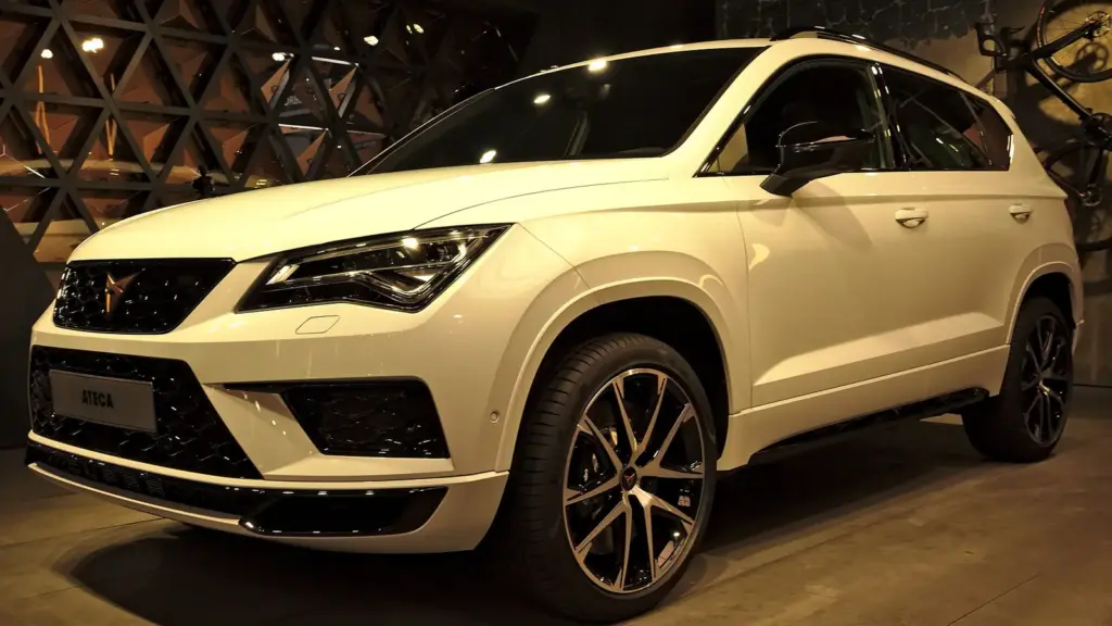 White Cupra Ateca at the 2018 Geneva Motor Show