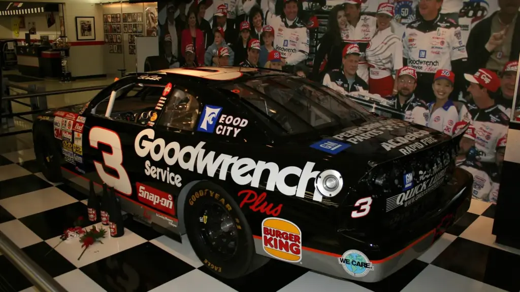 Dale Earnhardt's No. 3 Chevrolet Monte Carlo from the 1998 Daytona 500 on display