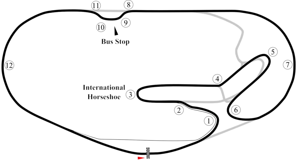 Map of Daytona International Speedway showing the tri-oval and the infield road course