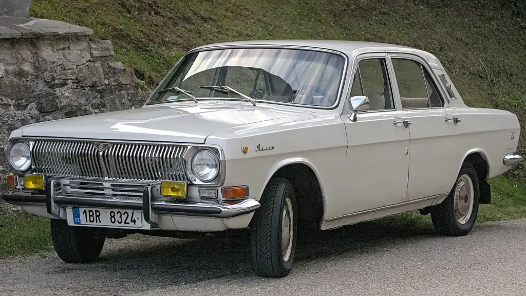 White GAZ-24 Volga sedan