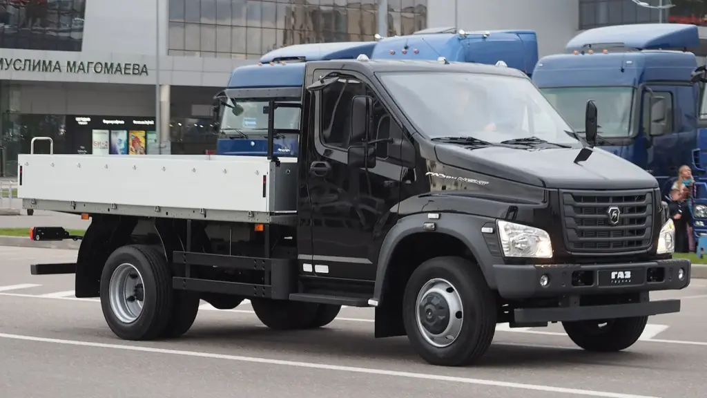 Black GAZon NEXT flatbed truck