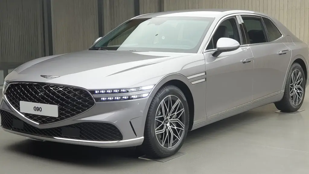 Genesis G90 flagship sedan in Savile Silver
