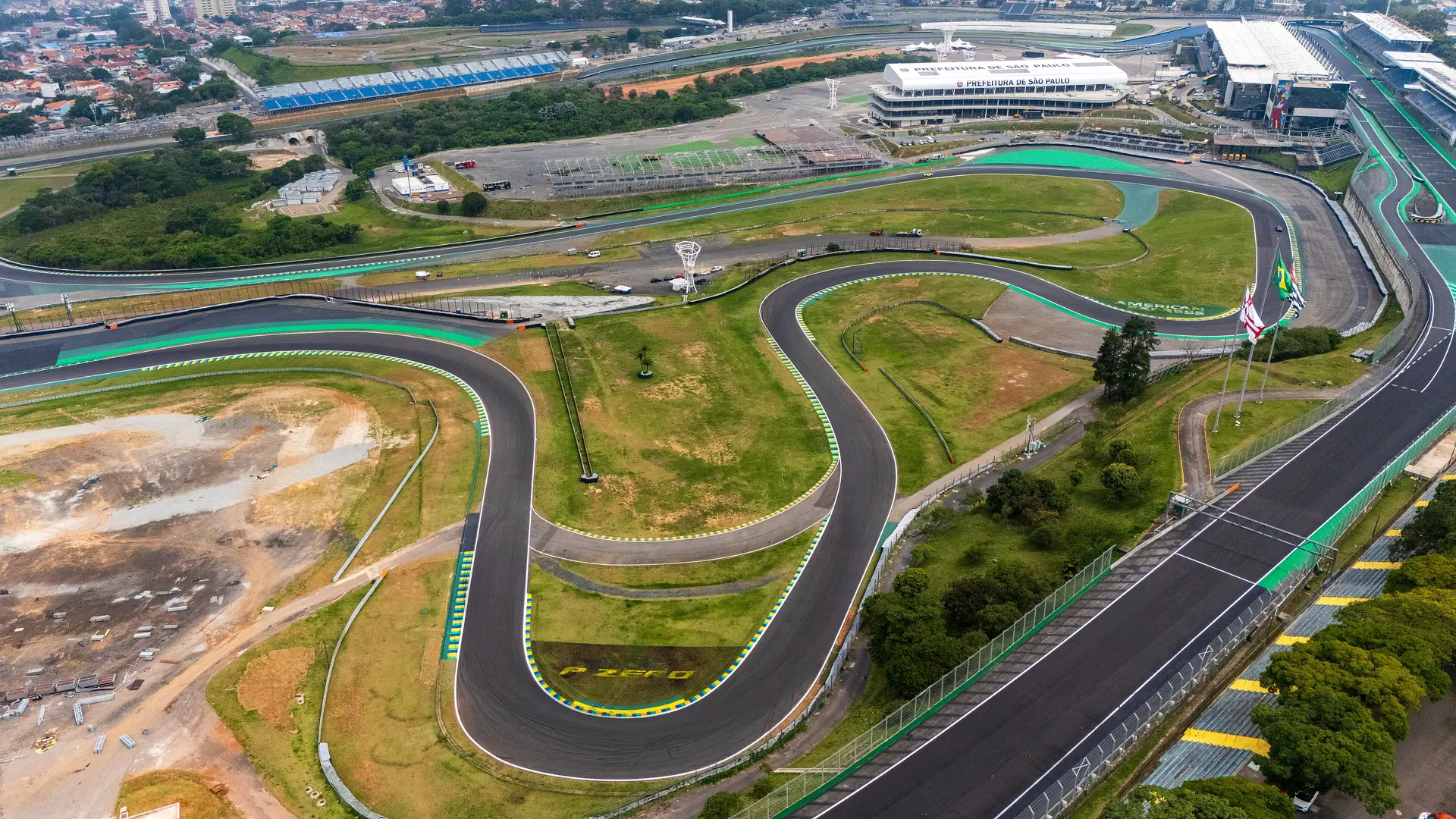 Drone view of the Interlagos circuit in São Paulo, December 2025