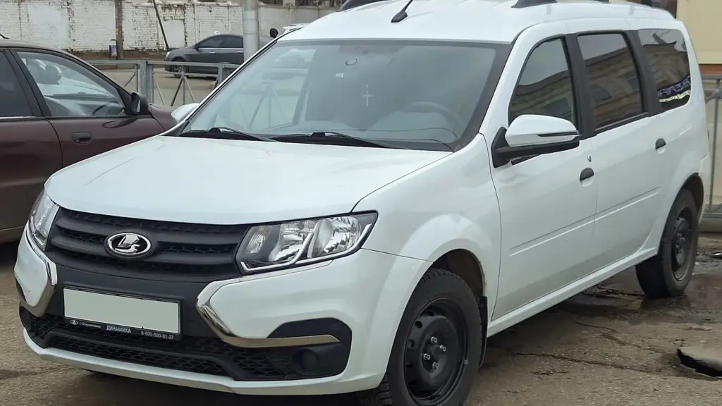 White 2024 Lada Largus wagon, front view