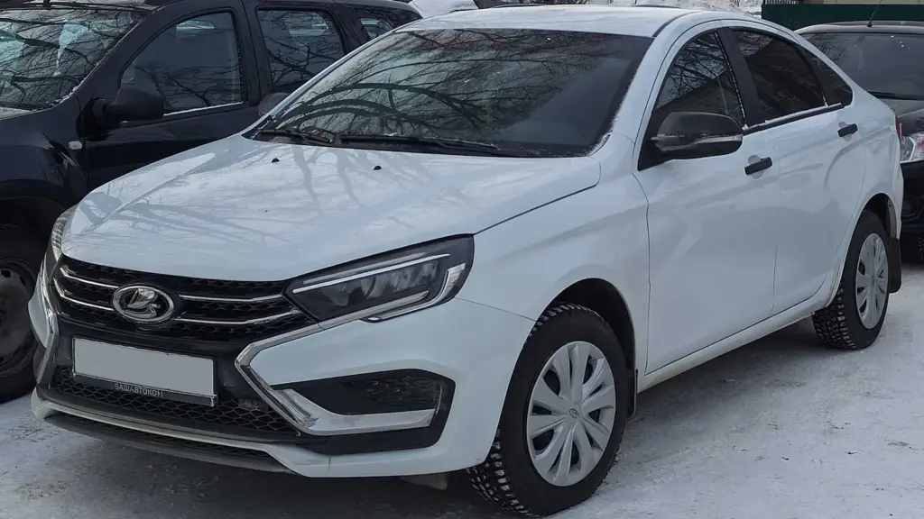 White 2024 Lada Vesta sedan, front view