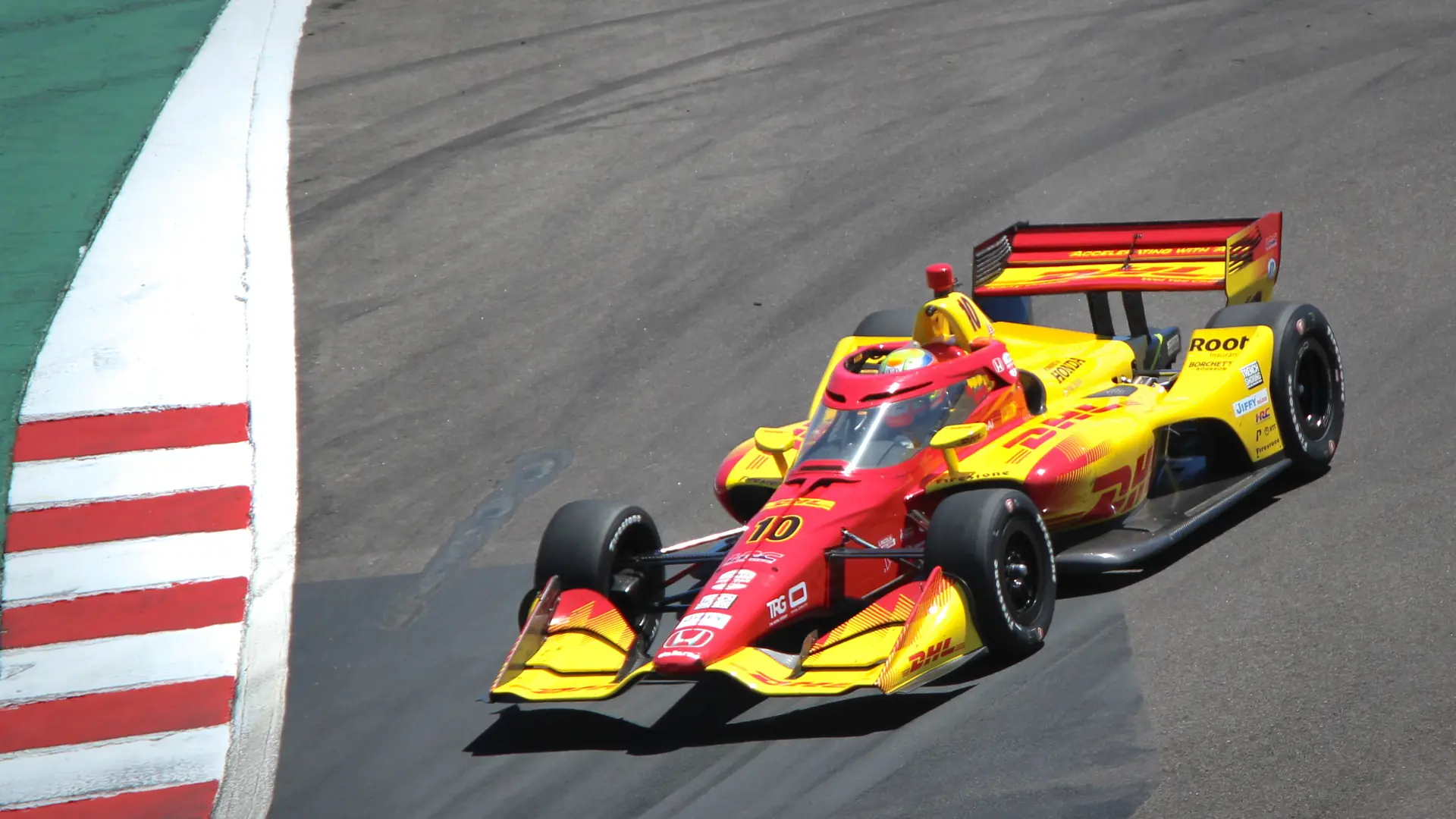 Alex Palou drops through the Corkscrew at Laguna Seca during the 2025 IndyCar Grand Prix of Monterey