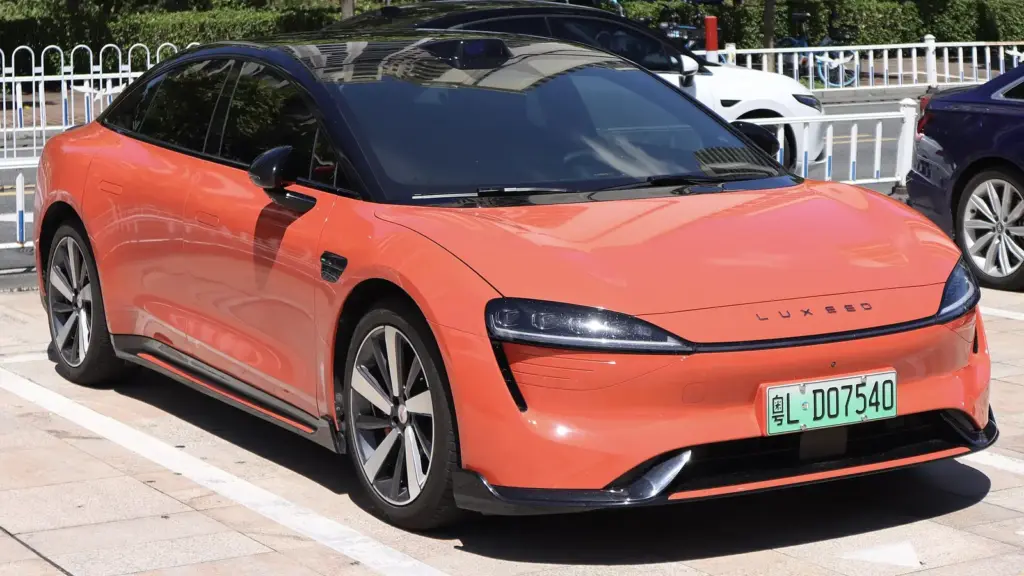 Orange 2023 Luxeed S7 electric sedan